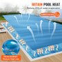 VEVOR solar pool cover retains pool heat, reduces 95% water evaporation, 12mil thickness, dense bubbles.