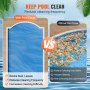 VEVOR solar pool cover vs. uncovered pool; reduces cleaning frequency, blocks dust and leaves.