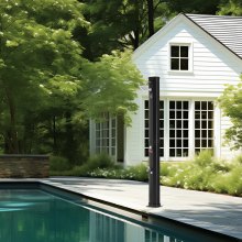 VEVOR zonnedouche 35L tuindouche 5bar waterdruk zwembaddouche 220x180x2170mm regendouche met 15x15cm douchekop campingdouche buitendouche 1-2 personen ideaal voor tuin patio zwembad