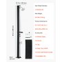 VEVOR Solardouche 35 L, Tuindouche 2160 mm, Buitendouche met voetkraan en zeepbakje, Warm- en koudwaterregeling, max. 60 °C, Campingdouche voor tuin, zwembad, strandzwembad, Zwart/Zilver