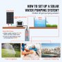 VEVOR Solar Water Pump, 12V DC 96W Submersible Deep Well Pump, Max Flow 1.6 GPM, Max Head 230 ft, Max Submersion 98.4 ft, Solar Powered Water Pump for Well