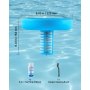 VEVOR Solar Pool Ionizer, Round Copper Pool Ionizer Up to 45000 Gal, Floating Automatic Water Cleaner and Purifier, Chlorine Free Water, with Copper Anode, Spring, Brush and Filter for Pools & Spas