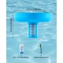 VEVOR Solar Pool Ionizer, Round Copper Pool Ionizer Up to 35000 Gal, Floating Automatic Water Cleaner and Purifier, Chlorine Free Water, with Copper Anode, Spring, Brush and Filter for Pools & Spas