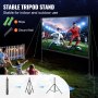 VEVOR Projectieprojectiescherm met standaard 120 inch HD 4K Outdoor Indoor Projectiescherm Snel opvouwbaar Draagbaar filmscherm 16:9 voor thuisbioscoop, camping en vrijetijdsevenementen Zwart