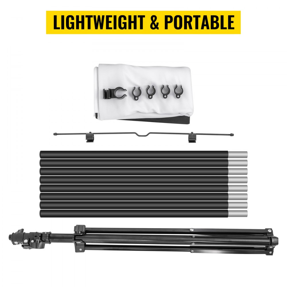 VEVOR Projectiescherm 16:9 Projectorscherm 177,8 cm Projector Screen van Polyester en Aluminiumlegering met Verstelbaar Aluminium Statief en 160 Graden Kijkhoek voor Thuisbioscoop, Vergaderruimte, enz
