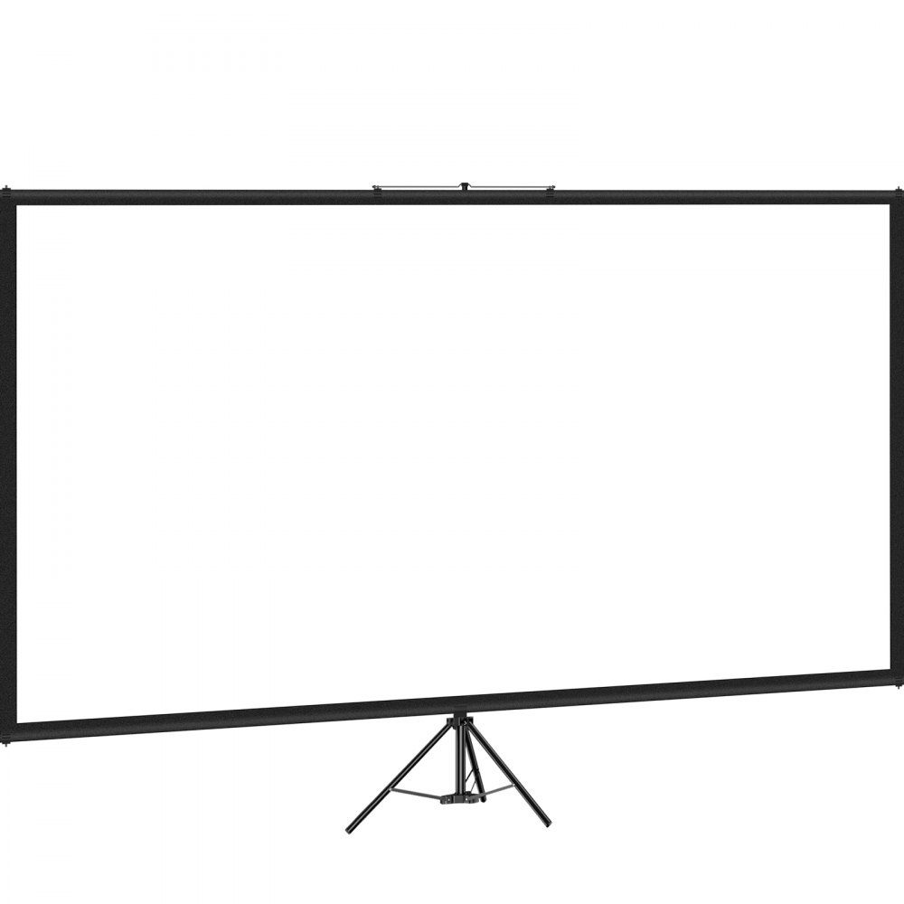 VEVOR Projectiescherm 228,6cm Projectorscherm 4K HD Projector Screen van Polyester en Aluminiumlegering met Verstelbaar Aluminium Statief en 160 Graden Kijkhoek voor Thuisbioscoop, Vergaderruimte, enz