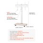 VEVOR Rollende TV-standaardwagen voor 812,8-1778 mm tv's tot 45 kg, 25° links-rechtsrotatie en in hoogte verstelbare tv-beugel met plank voor hoekslaapkamer/woonkamer (max. 600 x 400 mm)