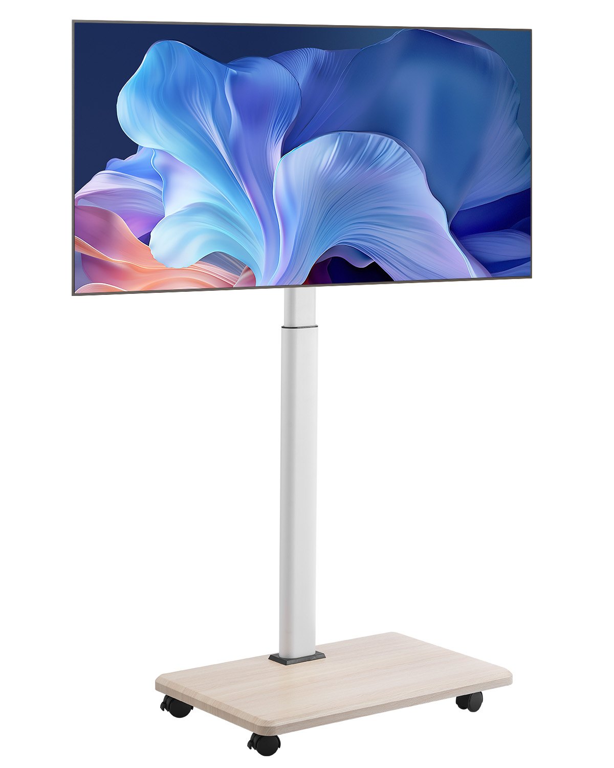 VEVOR Rollende TV-standaardwagen voor 812,8-1778 mm tv's tot 45 kg, 25° links-rechtsrotatie en in hoogte verstelbare tv-beugel met plank voor hoekslaapkamer/woonkamer (max. 600 x 400 mm)