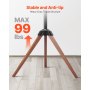 VEVOR Tripod Easel TV Stand, for 40-65 inch Flat Screen/Curved TVs Up to 99 lbs, 18° Left-Right Rotation Portable TV Stand with Oak Wood Legs, for Bedroom, Living Room, Studio, MAX VESA 600 x 400 mm