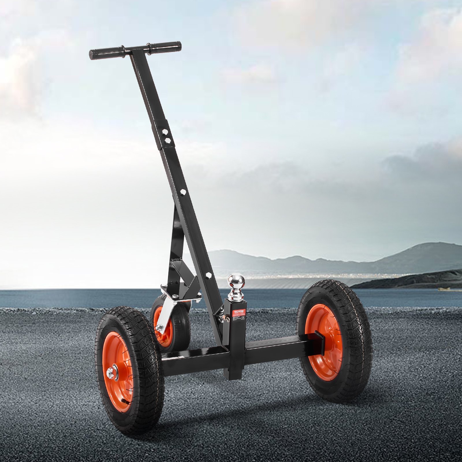 VEVOR Trailer Dolly, 454 kg neuslast, 425 & 560 mm verstelbare hoogte, 50,8 mm kogel, 355,6 mm luchtband, koolstofstaal, voor het verplaatsen van campertrailers