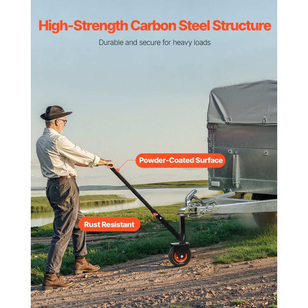 VEVOR Trailer Dolly, 300lbs Tongue Weight Capacity, 16.5 inch and 22 inch Height Adjustable Trailer Dolly, with 1-7/8 inch and 2 inch Balls, 8.5 inch Pneumatic Rubber Tire, for Moving RV Trailer