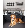 VEVOR Dog Car Barrier, 38.5"-61.6" Adjustable Car Divider for Trunk Cargo Area, Universal-Fit Back Seat Heavy-Duty Wire Mesh Dogs Separator Guard Net, Vehicle Pet Barrier for Sedans, Trucks and SUVs