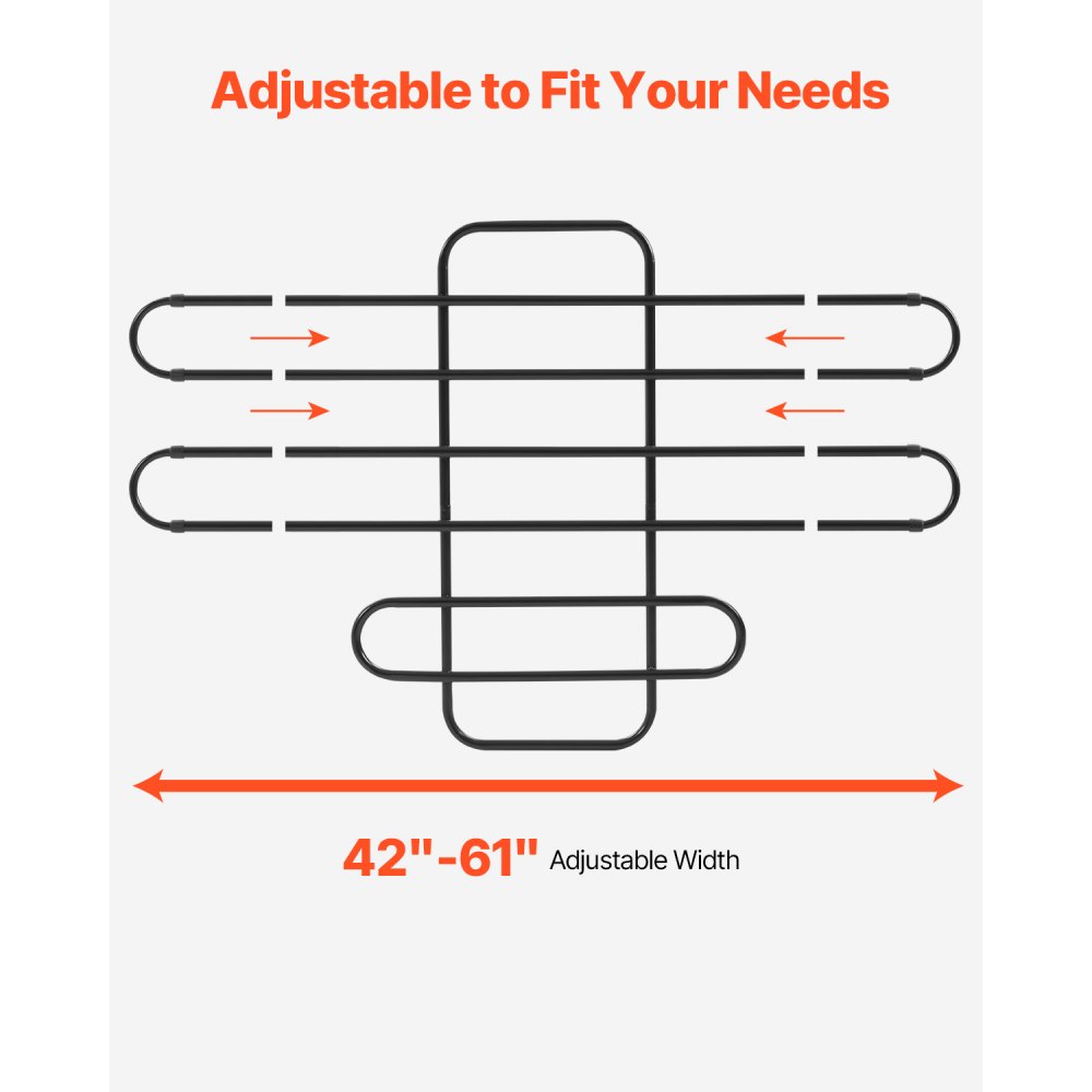 VEVOR Dog Car Barrier, Adjustable Universal-Fit Vehicle Pet Barrier for Cars, Trucks, SUVs, Moves with Your Vehicle, Tilt Slide Recline, Easy Install Dog Car Gate - Strong Metal Tubing Gate Divider