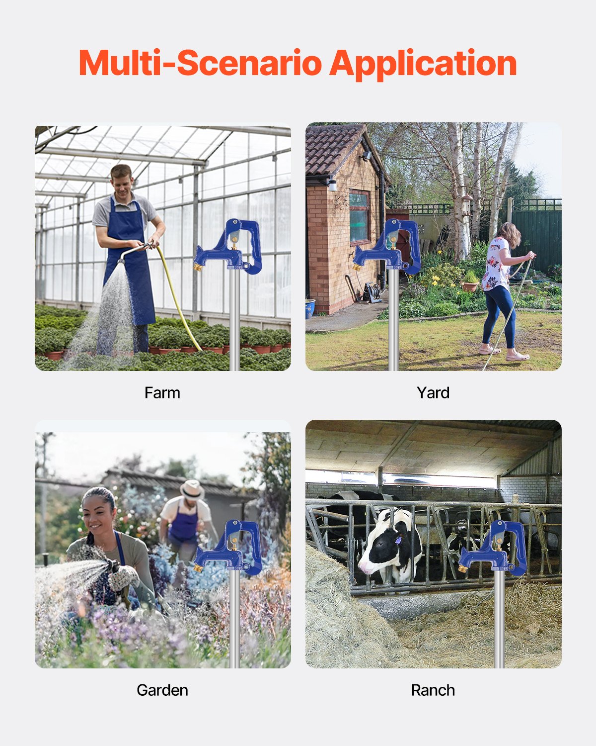 VEVOR Buitenkraan, vorstbestendige tuinkraan, complete kopmontage, met G 1 inch pijpdraad en G 3/4 inch slangaansluiting voor tuinbesproeiing (pijp niet inbegrepen)