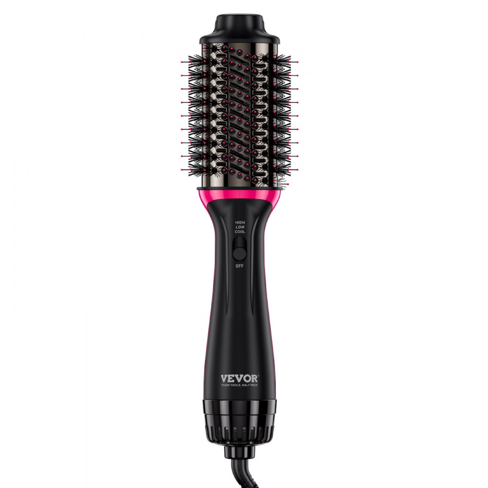 VEVOR Heteluchtborstel, 4-in-1 haarstyler en volumizer met gegalvaniseerd titanium en 65 mm ovale cilinder met keramische coating, 3-snelheden heteluchtborstel voor drogen, stijlen en krullen
