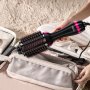 VEVOR Heteluchtborstel, 4-in-1 haarstyler en volumizer met gegalvaniseerd titanium en 75 mm ovale cilinder met keramische coating, 3-snelheden heteluchtborstel voor drogen, stijlen en krullen