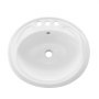 VEVOR Half-inbouwwastafel 485 x 425 mm Ovale opzetwastafel met overloop en 3 kraangaten, moderne inbouwwastafel voor kleine ruimtes Keukens Badkamers Wit