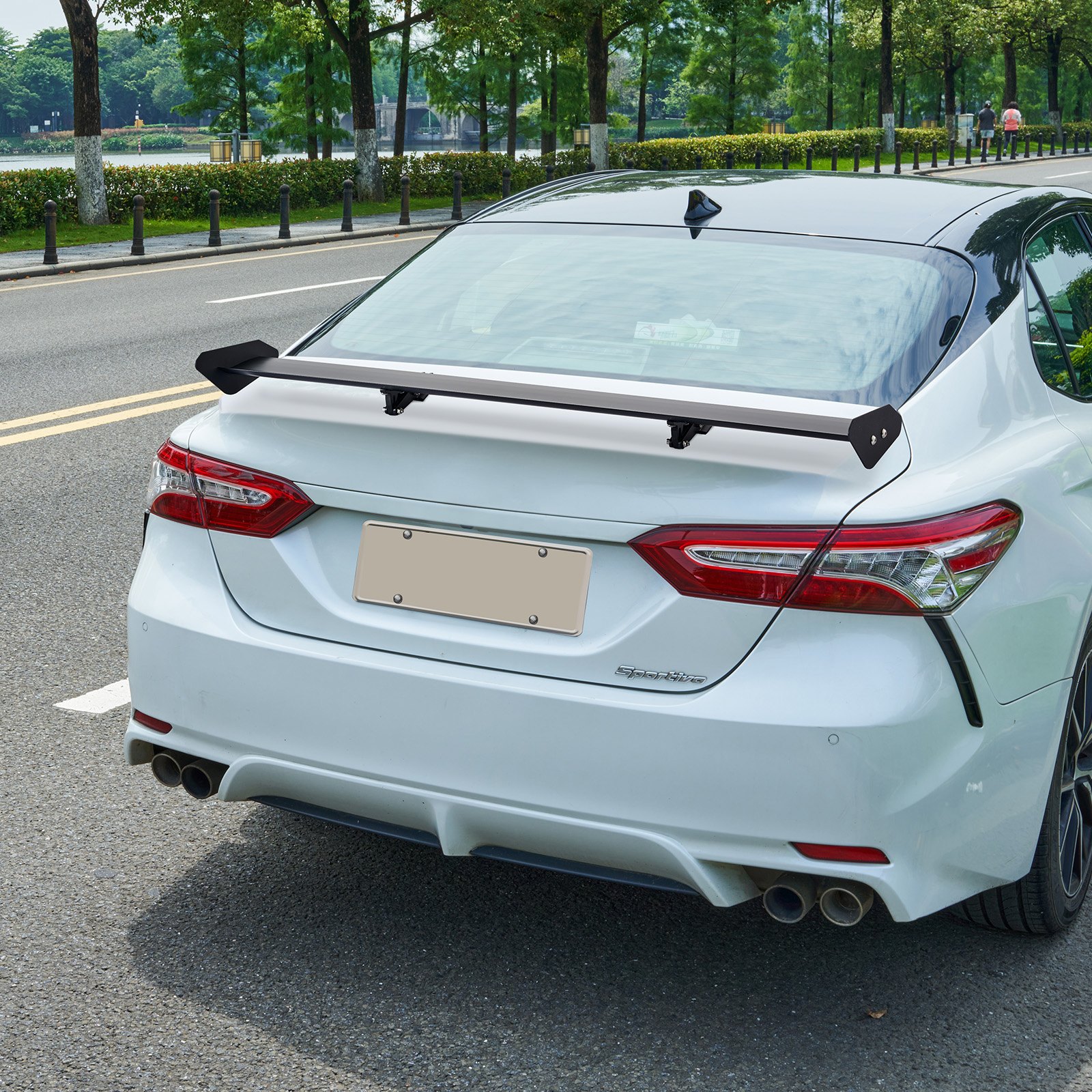 VEVOR GT Wing Autospoiler, 43,3 inch universele spoiler met enkel dek, verstelbare lichtgewicht aluminium, auto achterspoiler, racespoiler BGW/JDM Drift Zwart