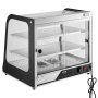 VEVOR 2-laags commerciële voedselverwarmer, 850W voedselverwarmer met gehard glas en stoomverwarming, temperatuurregeling van 30°C tot 85°C, 111L grote capaciteit voor hamburgers, pizza, brood, kip