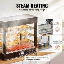 VEVOR 3-laags commerciële voedselverwarmer Pizzakastverlichting 111L