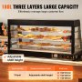 VEVOR 3-Tier Commercial Food Warmer Display Countertop Pizza Cabinet with Light