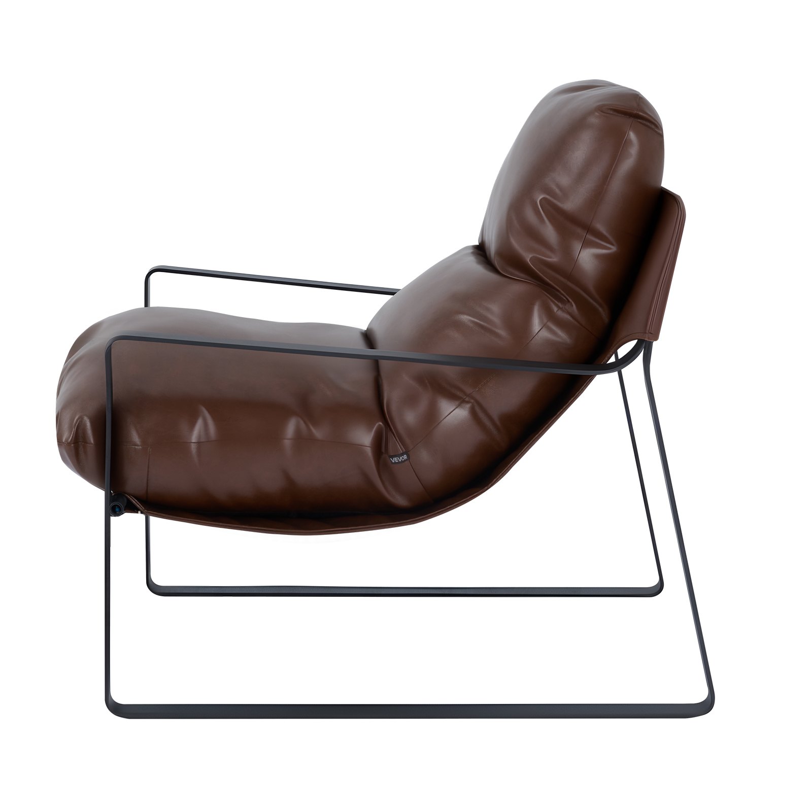VEVOR Accent Chair Lounge Chair, comfortabele gestoffeerde stoel met zachte schuimvulling en stevig metalen frame en afneembaar kussen, relaxstoel voor woonkamer, slaapkamer, kantoor, bruin