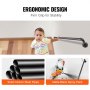 ergonomic VEVOR pipe stair handrail, black, carbon steel, firm grip for stability.