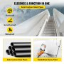 VEVOR Pipe Stair Handrail, 9FT Staircase Handrail, 440LBS Load Capacity Carbon Steel Pipe Handrail, Industrial Pipe Handrail with Wall Mount Support, Round Corner Wall Handrailings for Indoor, Outdoor