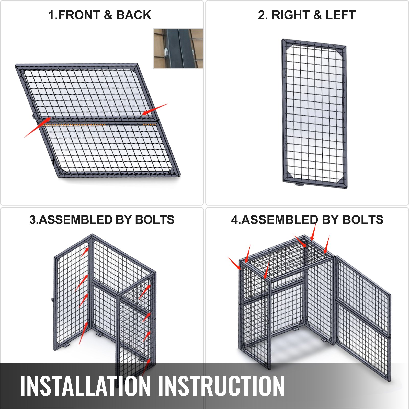 Vevor Beschermingskooi Voor Gasfles, Gasflessenopslag, Voor 2*19 Kg Gasflessen
