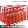 Vevor Beschermingskooi Voor Gasfles, Gasflessenopslag, Voor 12 Cilinders Rood