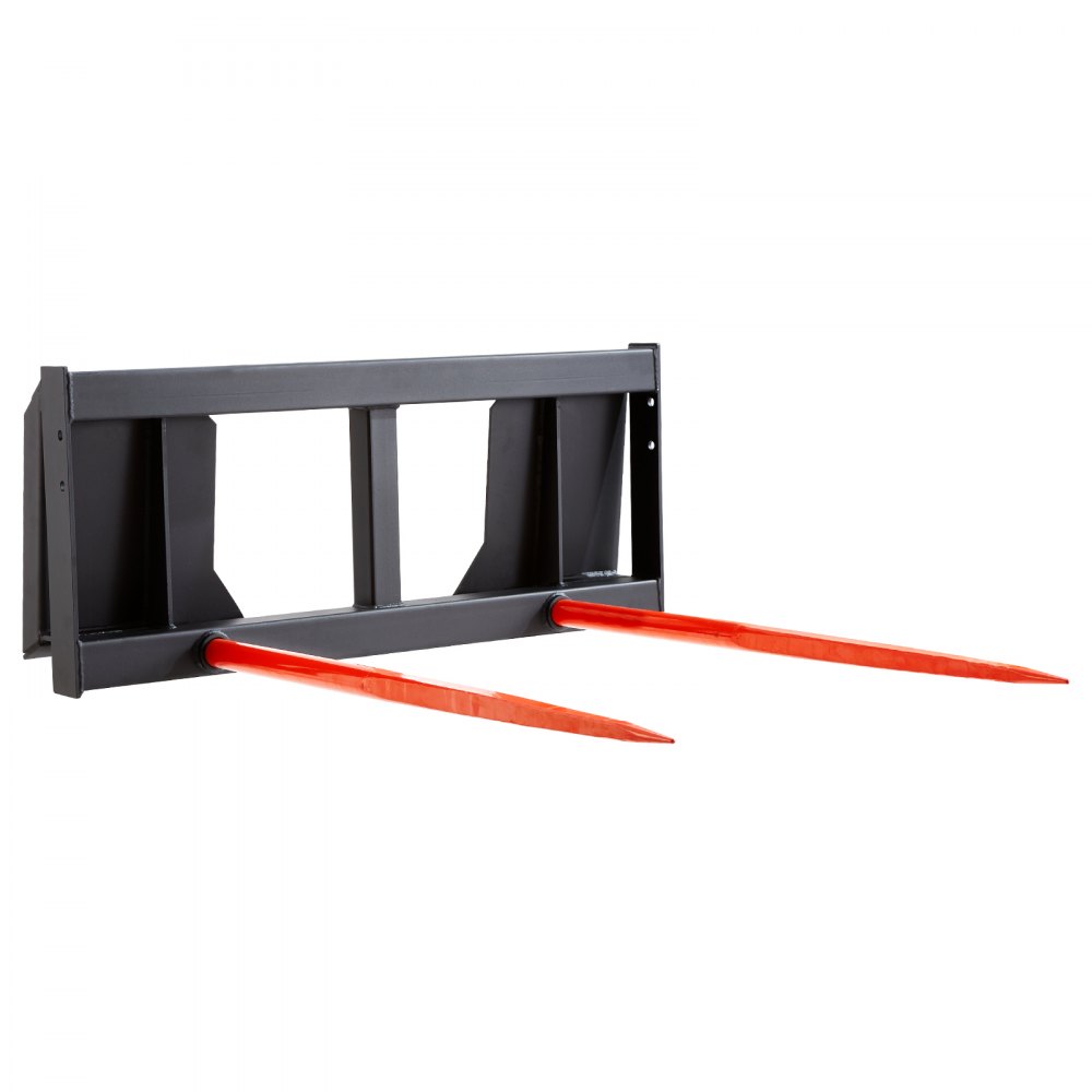 VEVOR-voorladertanden, balentanden met een draagvermogen van 1360 kg, balenprikker van veerstaal, balentransportvork met twee 124 cm lange spikes, zware tanden, geschikt voor schrankladers en tractoren.