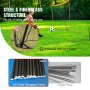 VEVOR Portable Soccer Goal, 12.4x6.4 ft Adults Kids Backyard Soccer Net, Large Practice Soccer Net, Steel Fiberglass Structure Training Soccer Goal Set, All-Weather Outdoor Soccer Goals with Carry Bag