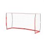 VEVOR Soccer Goal 12 x 6 FT Soccer Net for Backyard Collapsible Base Red, Portable & Quick Setup Set, with Metal Base, Carry Bag, Ground Stakes, for Youth & Adults Outdoor Backyard Practice Training