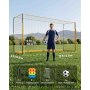 VEVOR voetbaldoel 3,6 x 1,8 m, opvouwbaar voetbaldoel met glasvezelframe, geel, voor voetbalvelden, parken en scholen, polyester net tot 113 km/u, grondankers, metalen voet en Oxford opbergtas