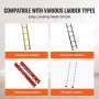 VEVOR Ladder Levler, 23.4 inch Steel 550lbs Load Ladder Leveling Tool, Pitch Hopper, Stair Ladder Stabilizer with Storage, Easy to Use for All Surfaces,Extension Ladder Accessories for Uneven Ground