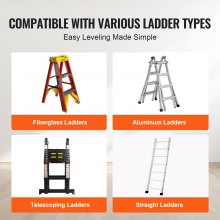 VEVOR 249,5kg Ladder Leveler Verstelbare Ladderpootstabilisator φ97x595mm