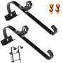 VEVOR Ladder Roof Hook, 2 Pack with Fixed Wheel & Swivel Bar, Wheel Heavy Duty Steel Ladder Stabilizer, Roof Ridge Extension for Damage Prevention, 600 lbs Weight Rating, Easy to Access Steep Roofs