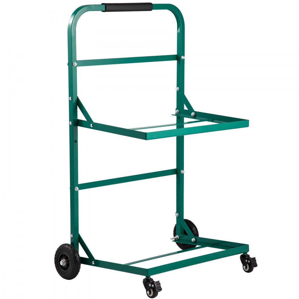 VEVOR Recycling Voertuigen 58x40x110 cm Recycling Kar Groene Transportwagen van Staal met 4 Hoogwaardige Rubberen Zwenkwielen, Gewikkeld Handvat en 220 lbs Laadvermogen voor Maximaal 56 x 38 cm Bak