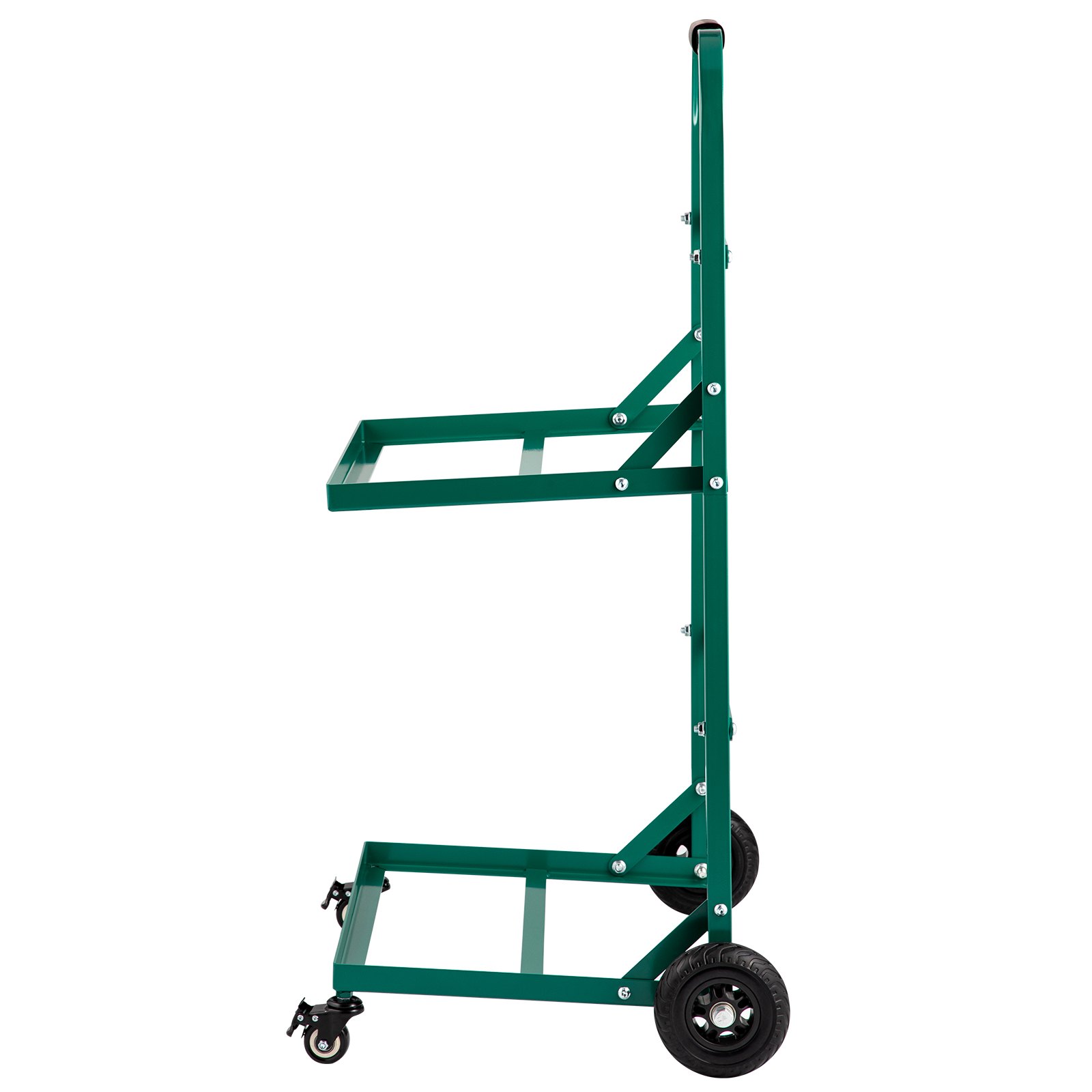 VEVOR Recycling Voertuigen 58x40x110 cm Recycling Kar Groene Transportwagen van Staal met 4 Hoogwaardige Rubberen Zwenkwielen, Gewikkeld Handvat en 220 lbs Laadvermogen voor Maximaal 56 x 38 cm Bak