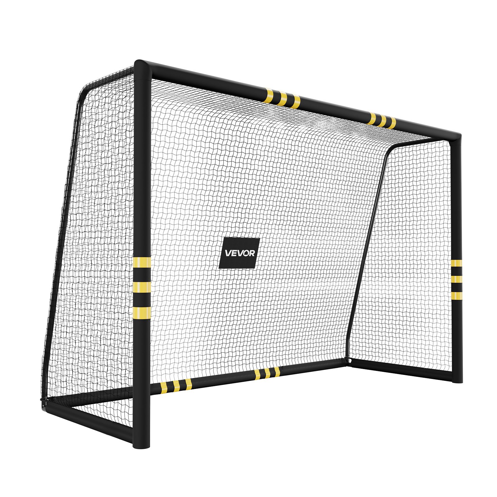 VEVOR voetbaldoel 3 x 2 m, draagbaar voetbaldoel met dikwandige ijzeren buizen voor tuinen, parken, scholen en sportvelden, met PE-net voor snelheden boven 110 km/u, grondankers en schokabsorberende schuimvulling.
