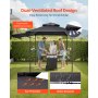 VEVOR BBQ Gazebo, 2430x1500x500mm, grillluifel voor buitengrill, 2-laags BBQ Gazebo-luifel, dubbel dak tuingazebo met extra luifel, voor terras, tuin en moestuin