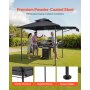 VEVOR BBQ Gazebo, 2430x1500x500mm, grillluifel voor buitengrill, 2-laags BBQ Gazebo-luifel, dubbel dak tuingazebo met extra luifel, voor terras, tuin en moestuin