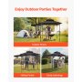 VEVOR BBQ Gazebo, 2430x1500x500mm, grillluifel voor buitengrill, 2-laags BBQ Gazebo-luifel, dubbel dak tuingazebo met extra luifel, voor terras, tuin en moestuin