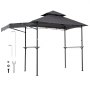 VEVOR Grillpaviljoen, 2430x1500x500mm, Grilloverkapping voor buitenbarbecues, 2-laags BBQ-paviljoen, Tuinpaviljoen met dubbel dak en extra luifel, voor terras, tuin en erf