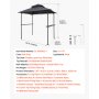 VEVOR BBQ Gazebo, 2430x1500x500 mm, grillluifel voor buitengrill, 2-laags BBQ Gazebo-luifel, dubbel dak tuingazebo 2-4 personen, ideaal voor terras, achtertuin en tuin
