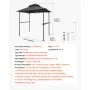 VEVOR BBQ Gazebo, 2430x1500x500 mm, grillluifel voor buitengrill, 2-laags BBQ Gazebo-luifel, dubbel dak tuingazebo 2-4 personen, ideaal voor terras, achtertuin en tuin