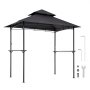 VEVOR Grillpaviljoen, 2430x1500x500 mm, Grilloverkapping voor buitenbarbecues, 2-laags BBQ-paviljoen, Tuinpaviljoen met dubbel dak voor 2-4 personen, Ideaal voor terras, achtertuin en tuin