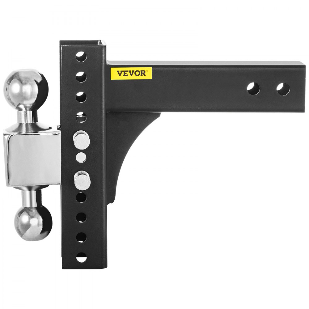 VEVOR Adjustable Trailer Hitch, 8" Rise & Drop Hitch Ball Mount 2" Receiver Solid Tube 22,000 LBS Rating, 2 and 2-5/16 Inch Stainless Steel Balls with Key Lock, for Automotive Trucks Trailers Towing