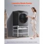 VEVOR Washing Machine Stand, 25.2x25-Inch Washer Laundry Pedestal, 300LBS Load Capacity Washer And Dryer Pedestal Base with Tray, 4 Adjustable Feet for Lifting Washing Machines, Carbon Steel