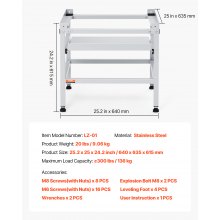 VEVOR Wasmachine Onderstel Droger Onderbouw Voetstuk 640x635x615mm 136kg